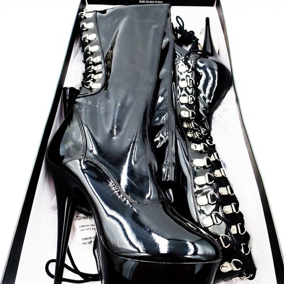 Pleaser Delight 3063 Thigh High Boot Patent Leather 6" Stiletto Platform - Picture 5 of 12